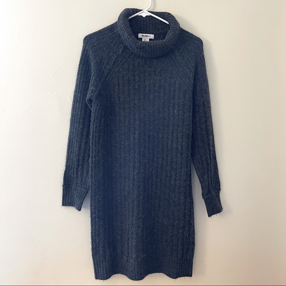 William Rast Turtleneck Sweater Dress Gray Warm Comfortable Boho Casual